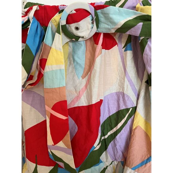 Eloquii Womens Skirt 24 Cotton Abstract Print Flouncy Boho Artsy Resort - Picture 8 of 8